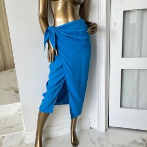 Brand New Zara Vibrant Blue Midi Skirt